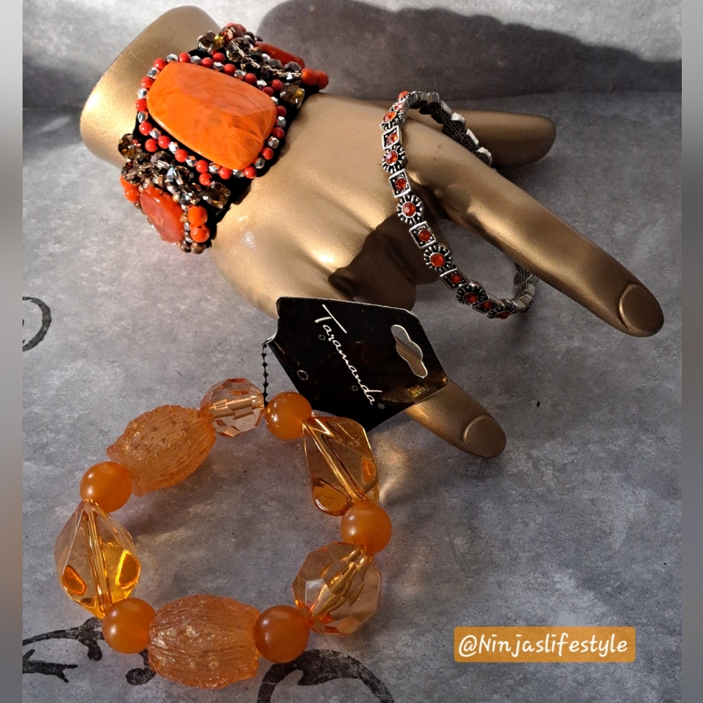 Vibrant Orange Bracelet/Bangle Bundle - image 7